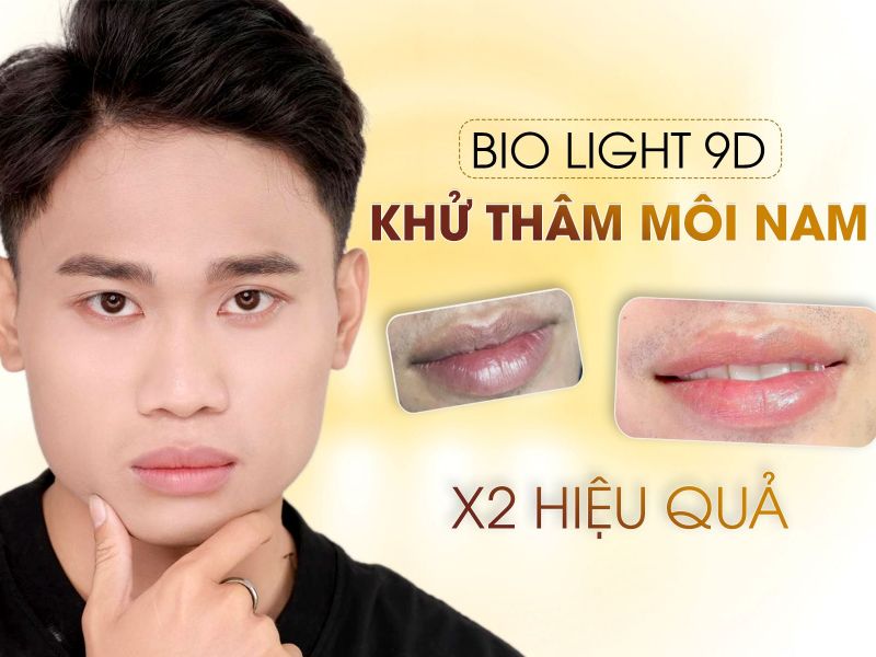 KHỬ THÂM MÔI BIO LIGHT 9D NAM ĐÁNH BẬT LÀN MÔI THÂM SẠM