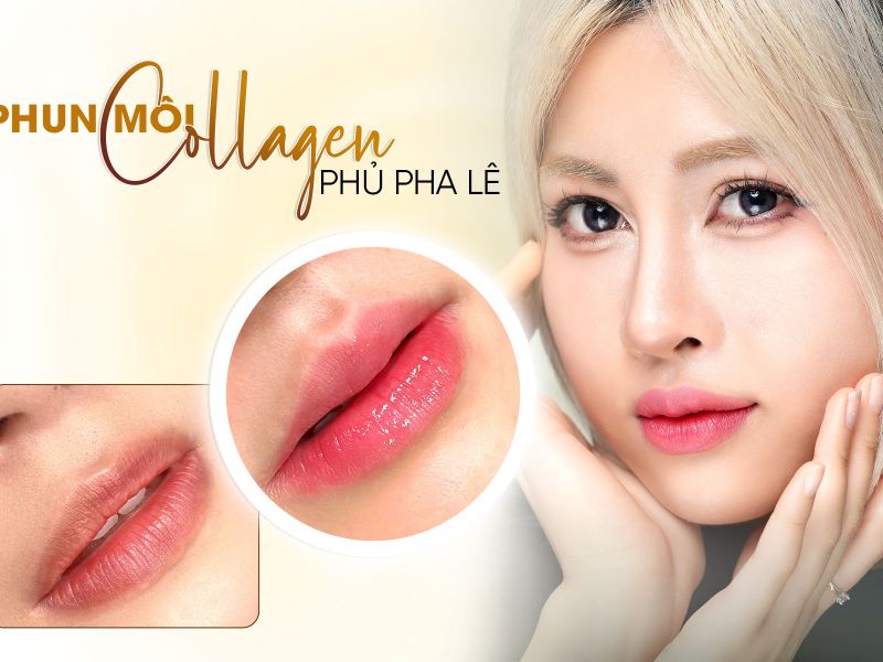 Phun Môi Collagen Phủ Pha Lê 